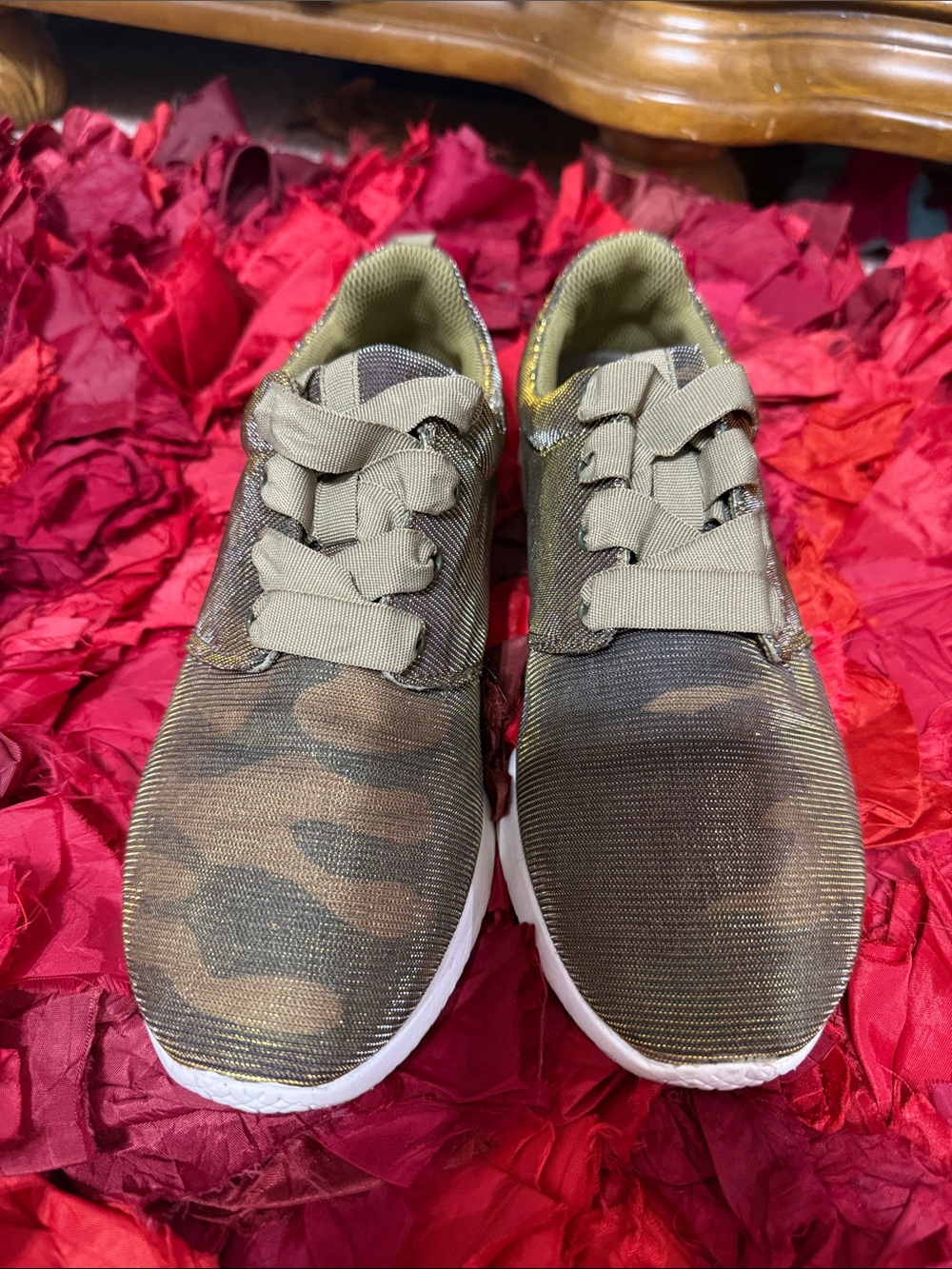 Women’s Camo Knit Sneakers - Olive Green